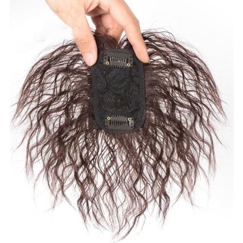 Allaosify Topper Hairpiece Women Curly Corn Beard Natural Hair Clip Ins Hair Topper Clip In Hair Extensions Synthetic Hair Pure