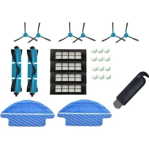 Mop Cloth Main Brush Side Brushes Filters for Cecotec Conga 3090, Filter Vacuum Cleaner Spare Parts Accessories(17 PCS)