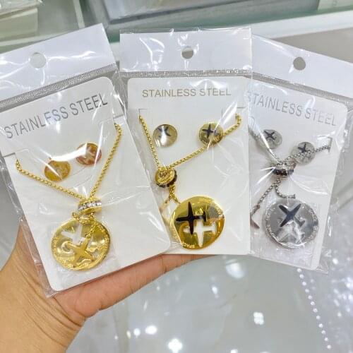 Stainless Steel Necklace For Women Plane Necklace Airplane Pendant Necklace Aircraft Chain Layered Tiny Dainty Jewelry