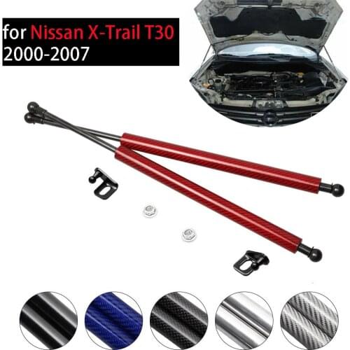 For Nissan X-Trail T30 2000-2007 Front Hood Bonnet Carbon Fiber Modify Gas Struts Shock Damper Lift Support Car-Styling Absorber