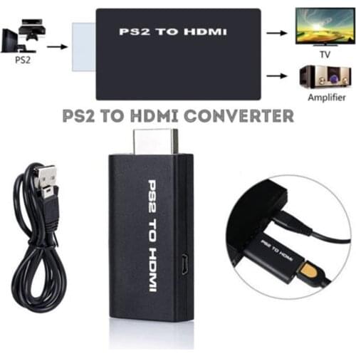 For PS2 to HDMI Converter Video AV Adapter Game to HDMI Adapter with 3.5mm Output for HDTV HDMI Monitor, Wii to HDMI adapter