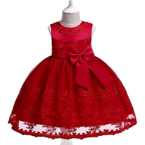 Floral Toddler Baby Girl Princess Dress Infant Wedding Dresses Kid Bow Tutu Party Vestidos For 1 Years Newborn Birthday Clothing