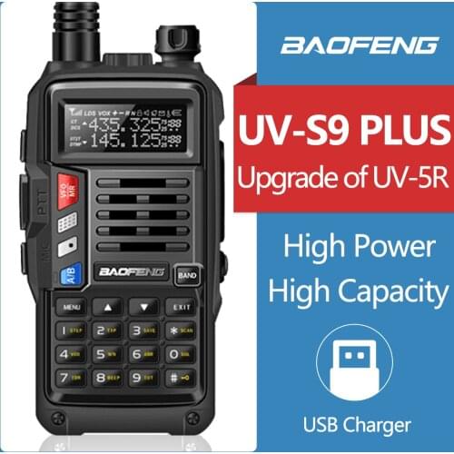 BaoFeng UV-S9 Plus UHF/VHF Walkie Talkie Long Range Dual Band High Power Two Way Radio 144/430MHz Transceiver Portable CB Radio