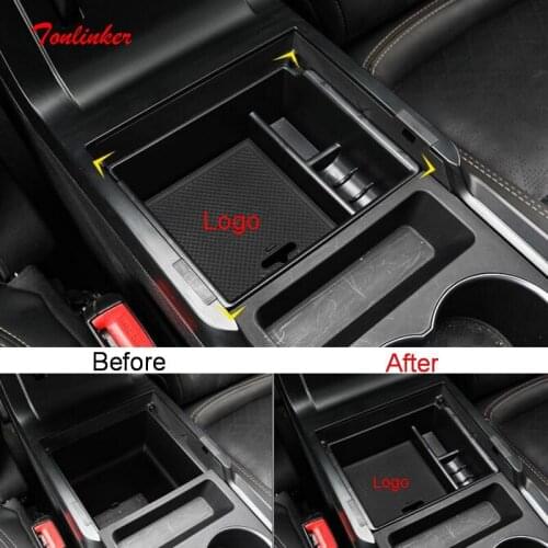 Tonlinker Cover Case Stickers for SUZUKI Vitara 2016 Car Styling 1 PCS ABS plastic armrest box storage case sticker