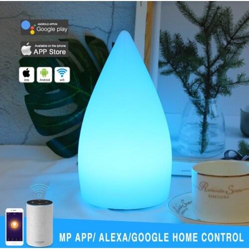 Wifi Smart LED Lamp Multicolor Ambient Lights MP APP Dimmable Bedroom Night Light Alexa Google Home Voice Control RGB Table Lamp