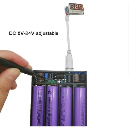 USB DC 8V-24V Output 4x 18650 Batteries DIY Power Bank for Cellphone Router LED B85B