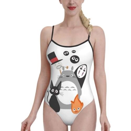 Women 2021 Exotic Bikinis Totoros Lovely Cat Women Swimsuit One-Piece womens top Anime Manga Chibi Beach wear For Women