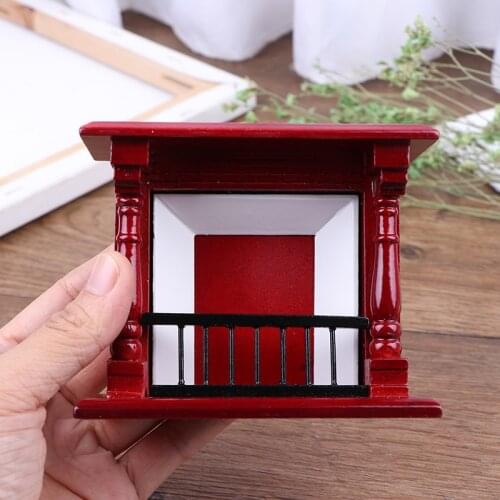 1/12 Toys Mini Wood Fireplace Decoration Miniature Furniture Toys Dolls House Accessories