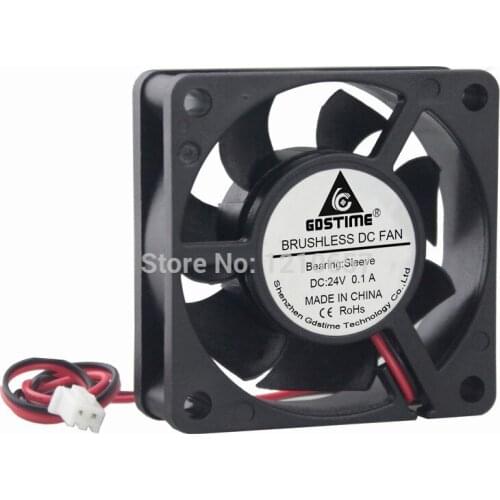 100PCS LOT Gdstime DC 24V 2Pin 60mm 60x20mm 6020s Cooler Motor Brushless Cooling Fan