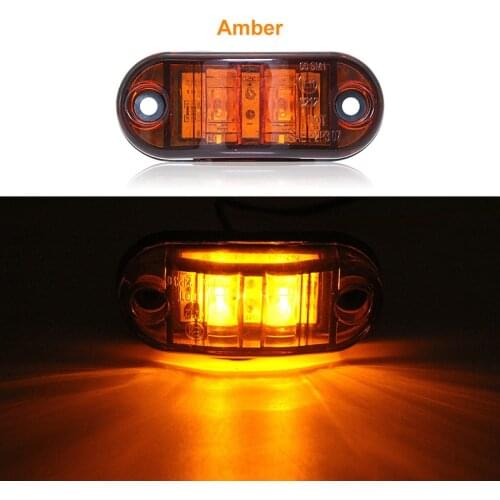 2Pcs 12V 24V LED Side Marker Lights Warning Tail Light Auto Car External Lights Trailer Truck accessories Lorry Lamp yellow