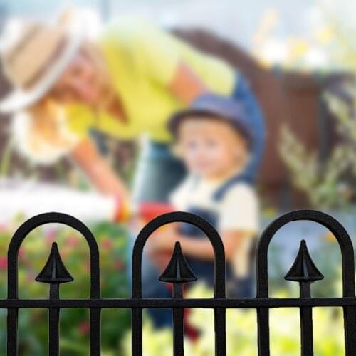 5pcs Garden Fence Recycled PP Landscape Edging Flexible No-Dig Ornamental Wrought Iron Style Decorative Border RE