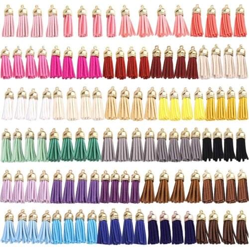 116Pcs/29 Colors Leather Tassels Keychain Charms Tassels Handmade DIY Tassels Multicolored Mini Tassels for Earring Jewelry Maki