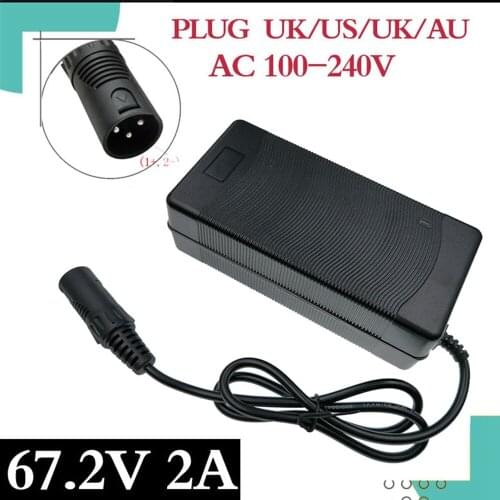 67.2V 2A charger 60V 1.5A high qualitypower adapter for 60V 16S Lithium Li-ion e bike bicycle electric bike battery free deliver