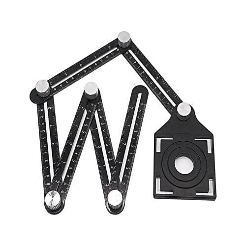 Aluminum alloy six-fold ruler ceramic tile hole locator mason paving floor tiles glass universal perforation