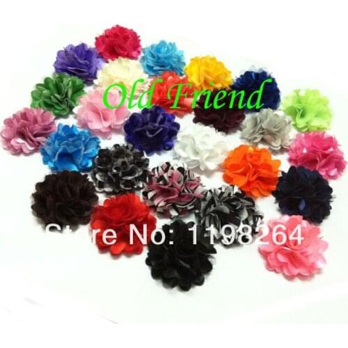 2" Mini Petti Satin Mesh Silk Flowers Charlotte Tulle Puff Flower Head 60pcs/lot 29 color In stock free shipping