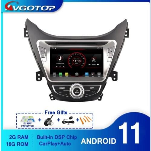 AVGOTOP Android 10 WINCE Bluetooth GPS Car Radio DVD Player for HYUNDAI ELANTRA 2012 2G 16G MP3 MP4 Vehicle Multimedia