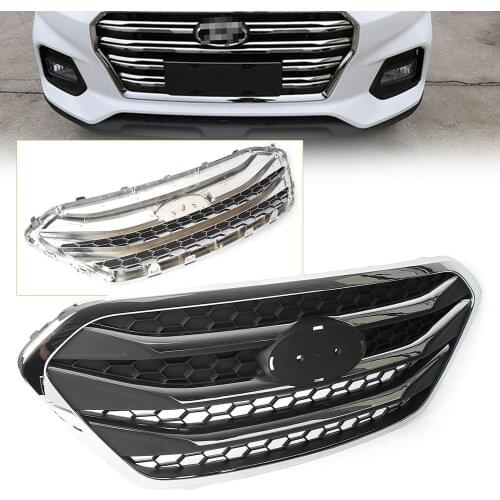For Hyundai Tucson ix35 Car Front Grille Upper Radiator Hood Grill 2013 2014 2015 2016 With Emblem logo
