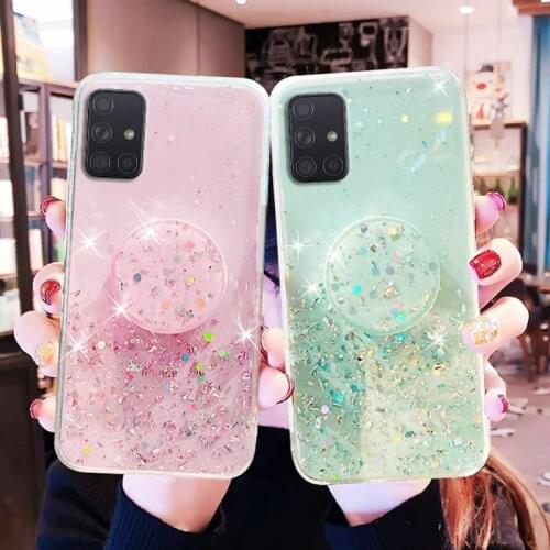 Bling Glitter Case For Samsung A51 A71 A50 A70 A41 A40 A31 A21S A20e A12 A02 Case Phone Holder Cover On Samsung A72 A52 A32 Capa