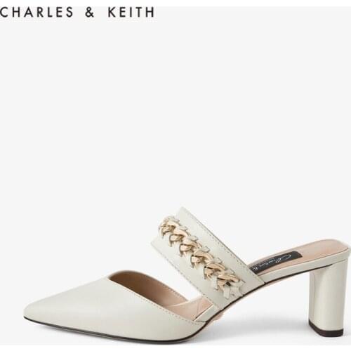 CHARLES＆KEITH New Arrival for Spring Summer 2020 SL1-60280337Women sandals high heel Mules concise slippers