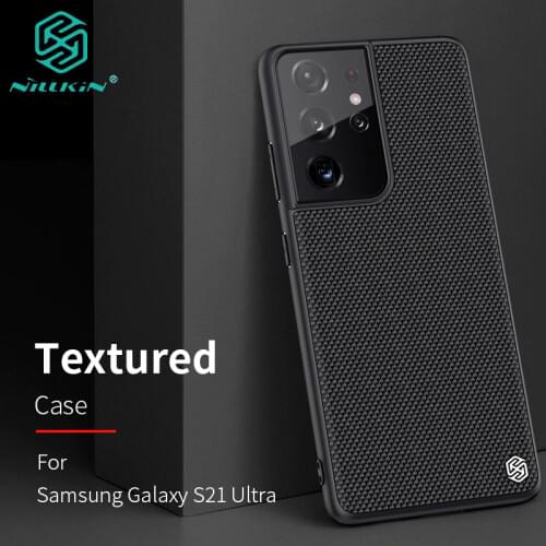 For Samsung Galaxy S21 Ultra Case 3D Textured Weaving Nylon Fiber Protective PC Back Cover for Galaxy S21 S21 Plus Shell NILLKIN