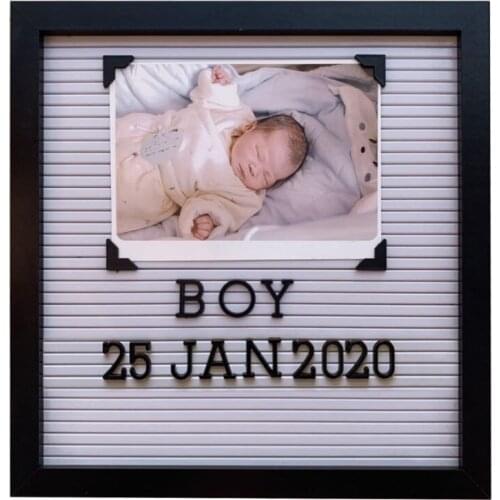 12x12 Inch Felt Letter Board with Frame Precut Letters Picture For Wall Decor