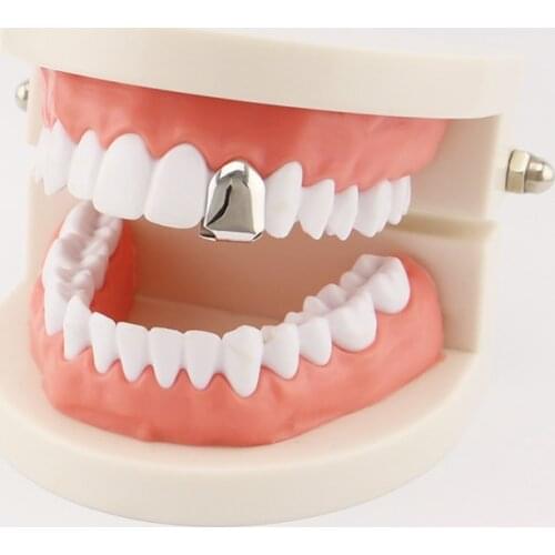 Hip Hop Gold Teeth Grillz Top & Bottom Grills Dental Mouth Punk Teeth Caps Cosplay Party Tooth Rapper Jewelry Gift