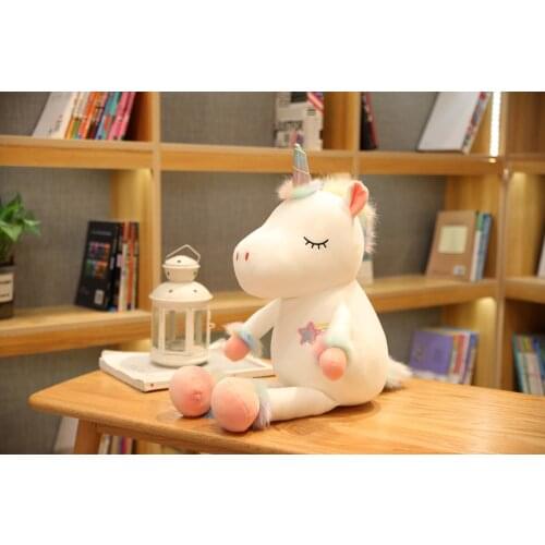 70/90/110CM Cute Unicorn Plush Animal Toy Kawaii White Pink Doll Sleeping Pillow Home Bed Decoration Holiday Gift