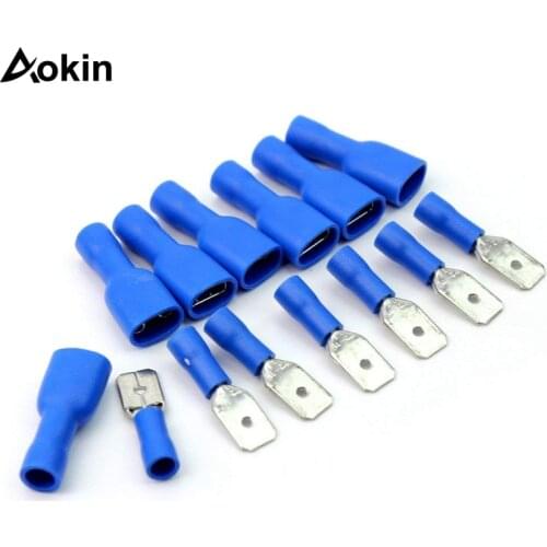 Blue Female Male Insulated Spade Wire Connector Electrical Crimp Terminal Female Male Electrical Wiring Connector Terminal Spade