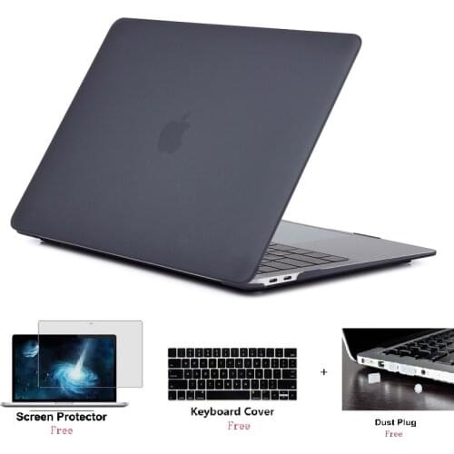 Matte Laptop Hard Shell Case+Keyboard Cover+Screen Film+Dust Pulg For MacBook Air Pro Retina Touch Bar 11 11.6 12 13 13.3 15inch