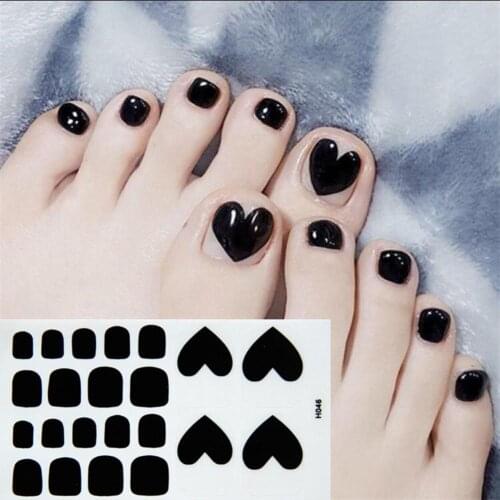 Toe Nail Sticker Waterproof Full Cover Various Shapes Glitter Toe Nails Manicure Decals for Female