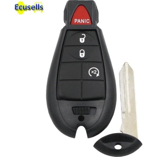 Uncut Insert key 4 BUTTONS Repair FOBIK Remote Key Fob Shell Case For DODGE for CHRYSLER for Jeep with uncut blade 3+1 button
