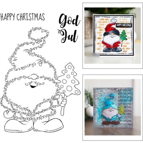 2021 New Christmas Tree Dwarf Hat Pattern Clear Stamps For DIY Making Paper Greeting Card and Scrapbooking No Metal Cutting Dies