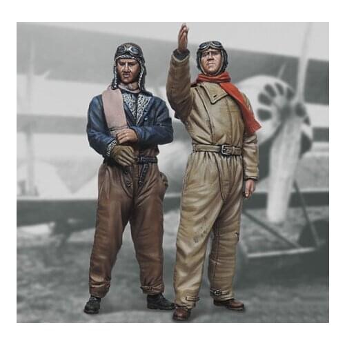 New Unassembled 1/32 modern Fighter Pilots Set stand (2 figure) Resin Figure Unpainted Model Kit