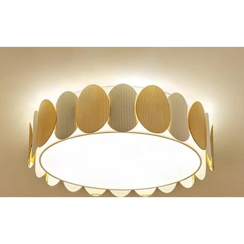 New Nordic Style Warm Romantic Led Ceiling Lamp Luxury Circle Round Iron For Bedroom Kitchen Study Pendants