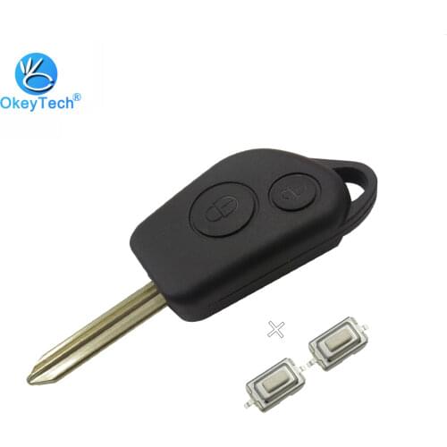 OkeyTech For Citroen Picasso Saxo Berlino Xsara Key Shell 2 Button Uncut Blade Replacement Remote Car Key Case & 2 Micro Switch