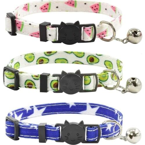 Breakaway Cat Collars with Bell Durable & Safe Cute Kitten Collars Safety Adjustable Kitty Collar for Cat Puppy 7.5-11in