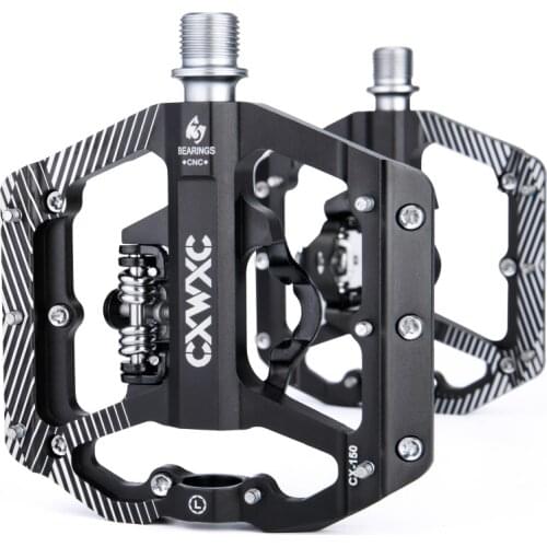 CXWXC CX156 Mountain Bike Bicycle Peilin Pedal Aluminium Alloy Flat Clipless Pedals 3 Sealed Bearing Riding Equipment For SPD
