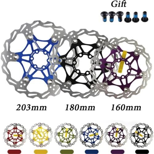 SNAIL Mountain Road Bike Floating Disc Brake Pads 160mm 180mm 203mm Six-nail Disc Rotor Floating Disc Brake Pads Bicycle Rotors