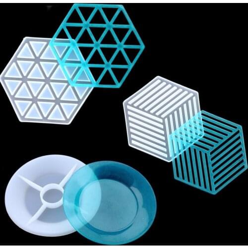 Coaster Concrete Silicone Mould Diamond Stripe shaped Design DIY Epoxy Resin Gypsum Crafts Cement Tray Clay Jewelry Mold