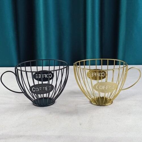 Nordic Coffee Mug Pod Holder Organizer Basket Fruit Tray Multi-function Coffee Cup Shape Capsule Storage Rack Keeper