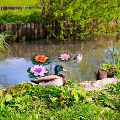 Pond Decoration Plants Reusable Artificial Floating Lotus Flowers Water Ponds Foam Lotus Leaf Fake Lily Pad Floating Pool Home