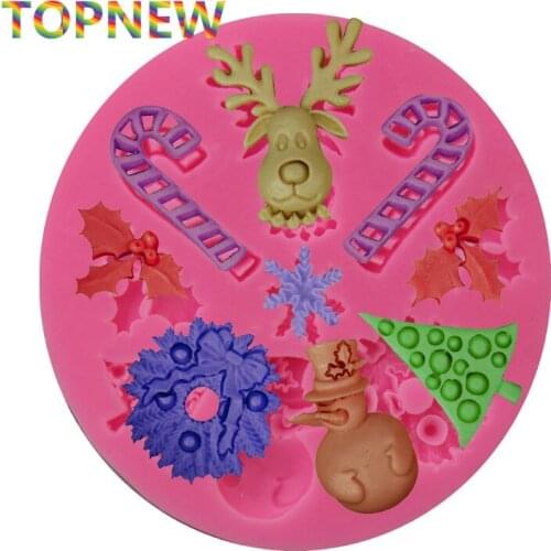 Christmas Crutch Snowman Tree Silicone Mold Cake Mold Silicone Baking Tools Kitchen Accessories Decorations Fondant DIY