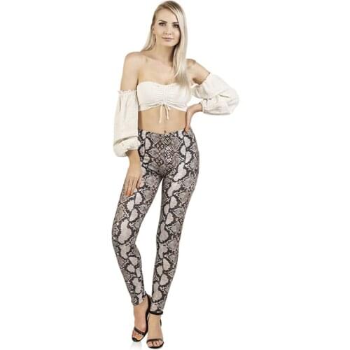 Snake Print High Waist Yoga Pants Sexy Fitness Leggings