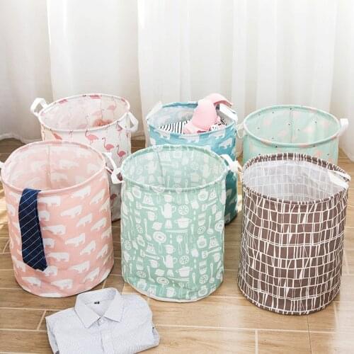 Cotton Linen Foldable Waterproof Laundry Basket Toy Basket Dirty laundry basket Bathroom Dirty Clothes Storage Baby Organize