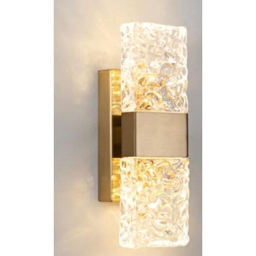 Modern light luxury crystal wall lamp simple living room background wall bedside wall light