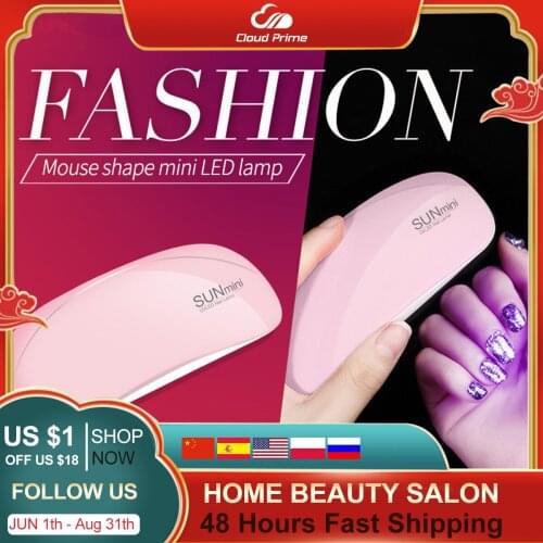 Mouse Mini 6W Nail Dryer Machine Portable 6 LED UV manicure Lamp nails USB Cable Home Use Nail lamp for drying nails
