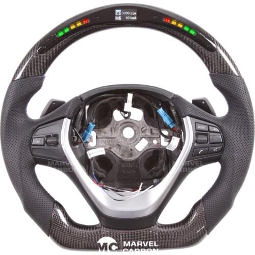 LED Performance Steering Wheel Display Compatible for BMW F30 + 100% Real Carbon Fiber