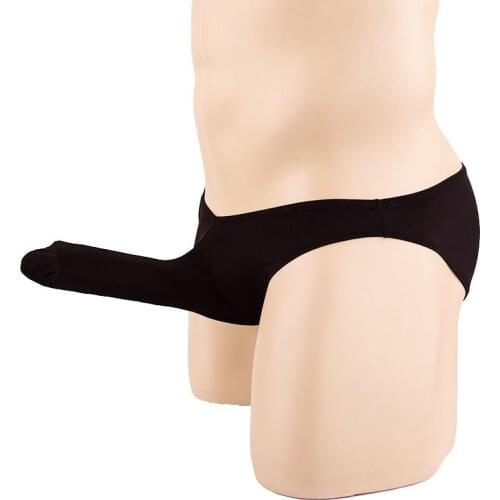 Brand New Sexy Penis Sheath Men Briefs Low Rise Underwear Gay Ice Silk Panties