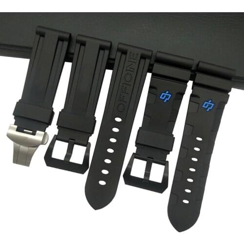 Top quality 24mm 26mm Nature rubber watch strap For Panerai LUMINOR 1950 Men Watch PAM441/312/359 watch band Waterprof watchband