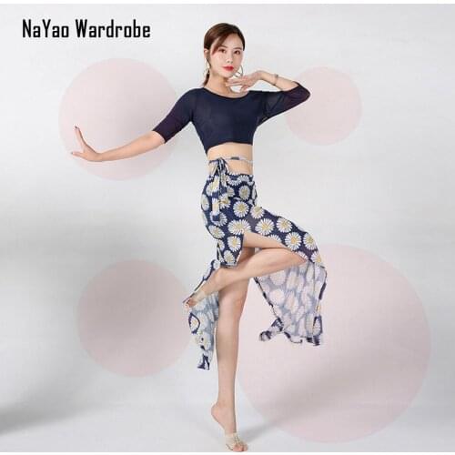 Half Sleeve Short design Sexy Belly Dance Dress Women Tops Long Design High Grade Skirt Dancing costumes for Performamnce 58192
